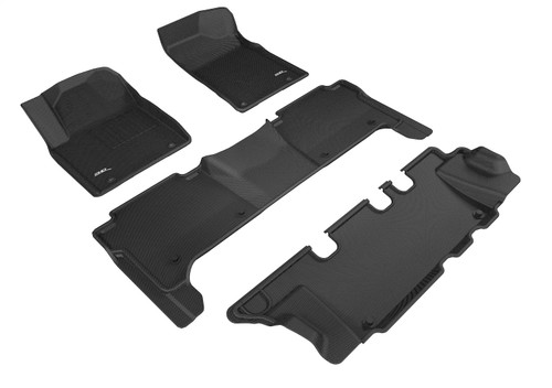 3D MAXpider L1NS10001509 - 2017-2020 Nissan Armada Kagu 1st & 2nd & 3rd Row Floormats - Black