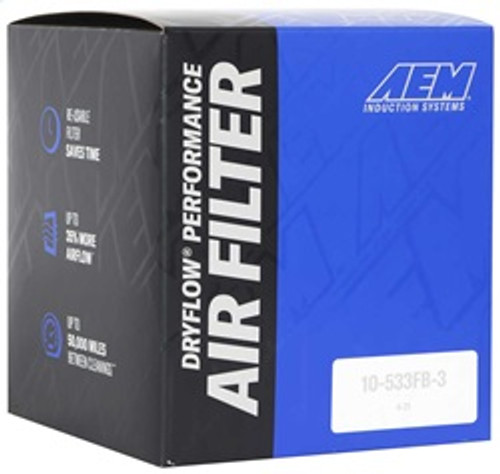AEM Induction 21-205BF - AEM Brute Force Dryflow Air Filter - Conical 6in Base OD / 5.125in Top OD / 5.25in Height