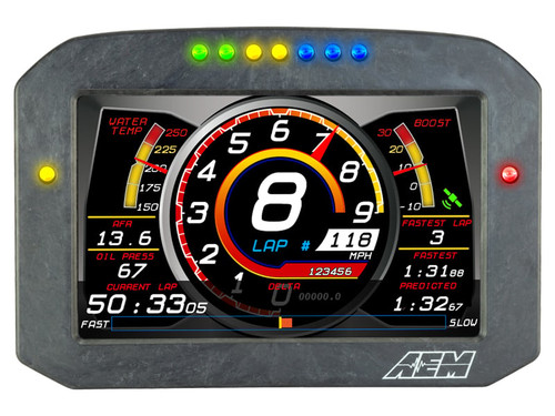 AEM 30-5703F - CD-7LG Carbon Logging Flush Digital Dash Display w/ Internal 20Hz GPS & Antenna