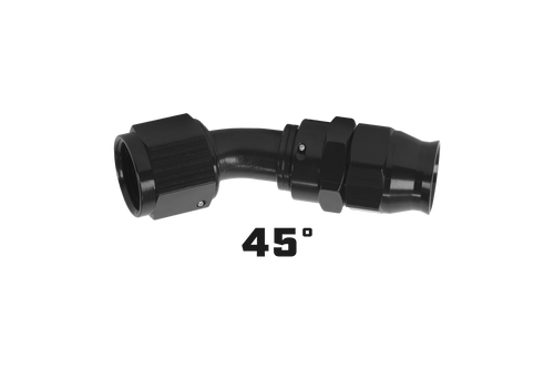 Aeromotive 15360 - PTFE Hose End - AN-12 - 45 Deg - Black Anodized