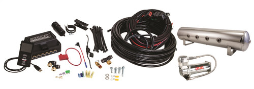 Air Lift 27784 - Performance 3P .25in Air Line, 4 Gallon 7-Port Lightweight Polished Aluminum Tank, VIAIR 444C Compressor