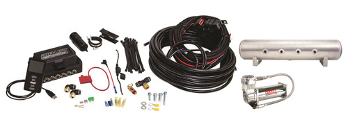 Air Lift 27689 - Performance 3P (3/8 Air Line 4 Gal 7-Port  Raw Aluminum Tank VIAIR 444C Comp)