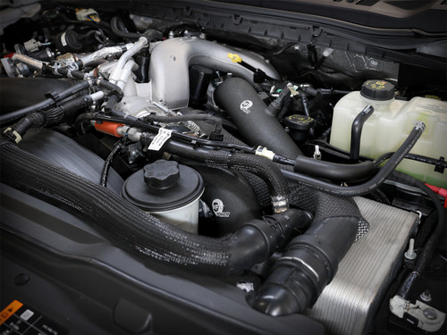 aFe Power 46-20689-B - 23-24 Ford F250/F350 Super Duty V8-6.7L BladeRunner 3 In. Aluminum Cold Charge Pipe- BLK