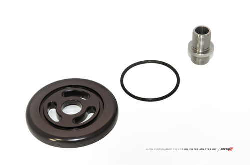 AMS ALP.07.04.0028-2 - Alpha R35 Race Oil Filter Adapter - Billet Oil Filter Adapter w/ Street Filter AMS ALP.07.04.0028-2 - Alpha R35 Race Oil Filter Adapter - Billet Oil Filter Adapter w/ Street Filter