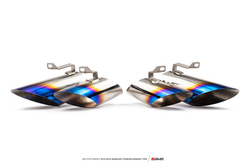 AMS ALP.22.05.0002-1 - Performance 15-19 Lamborghini Huracan Titanium Exhaust Tips (OEM & Alpha TT Kit Fitment)