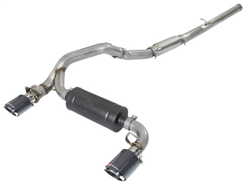 aFe Power 49-33103-C - Takeda 3in 304 SS Cat-Back Exhaust System w/ Carbon Fiber Tips 16-18 Ford Focus RS I4-2.3L (t)