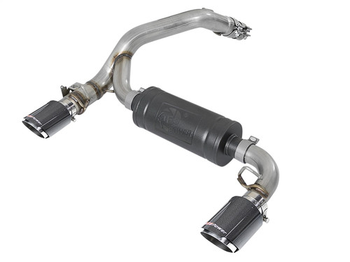aFe Power 49-33104-C - Takeda 3in 304 SS Axle-Back Exhaust System w/ Carbon Fiber Tips 16-18 Ford Focus RS I4-2.3L (t)
