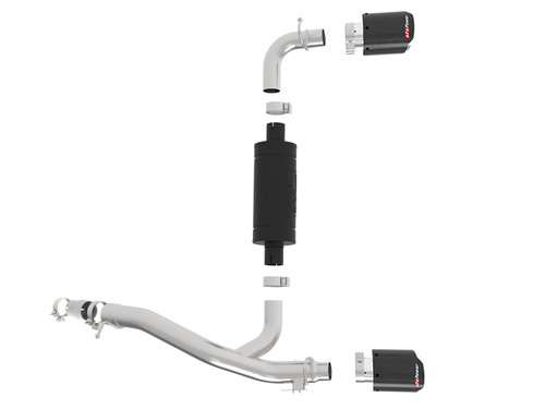 aFe Power 49-33104-C - Takeda 3in 304 SS Axle-Back Exhaust System w/ Carbon Fiber Tips 16-18 Ford Focus RS I4-2.3L (t)