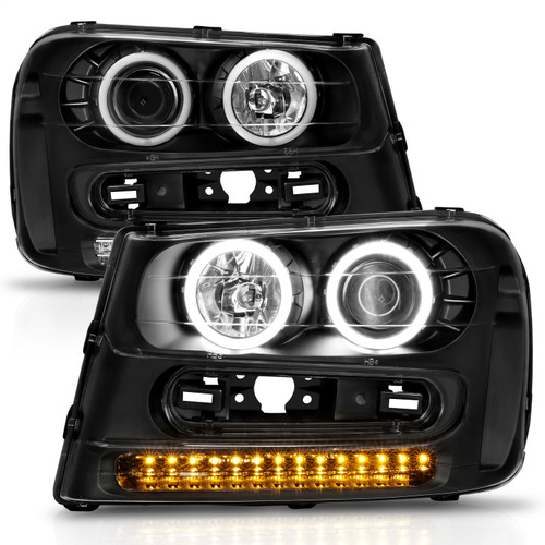 Anzo 111127 - 2002-2009 Chevrolet Trailblazer Projector Headlights w/ Halo Black Anzo 111127 - 2002-2009 Chevrolet Trailblazer Projector Headlights w/ Halo Black