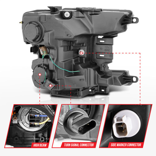 Anzo 111399 - 18-19 Ford F-150 Projector Headlights w/Plank Style Switchback Chrome w/Amber