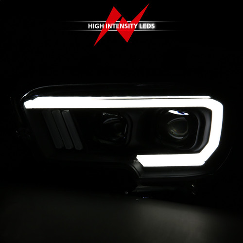 Anzo 111396 - 2016-2017 Toyota Tacoma Projector Headlights w/ Plank Style Switchback Black w/ Amber