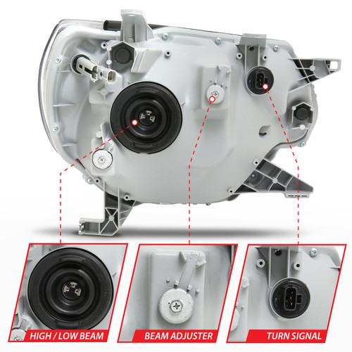 Anzo 111395 - 2012-2015 Toyota Tacoma Crystal Headlights Black