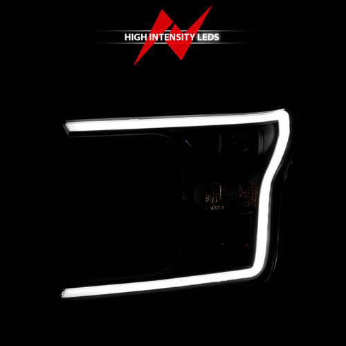 Anzo 111467 - 2018-2019 Ford F-150 Projector Plank Style H.L. Black Amber (Without Switchback)