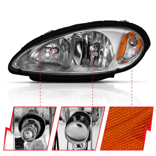 Anzo 111472 - 2001-2005 Chrysler Pt Cruiser Crystal Headlight Chrome Amber (OE) Anzo 111472 - 2001-2005 Chrysler Pt Cruiser Crystal Headlight Chrome Amber (OE)