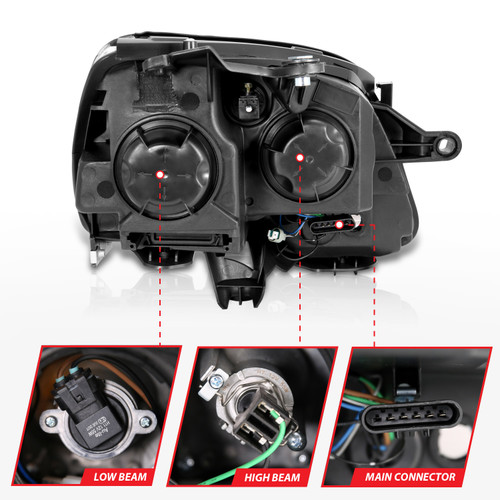 Anzo 111476 - 2007-2008 Gmc Acadia Crystal Headlight Chrome Amber(OE) Anzo 111476 - 2007-2008 Gmc Acadia Crystal Headlight Chrome Amber(OE)