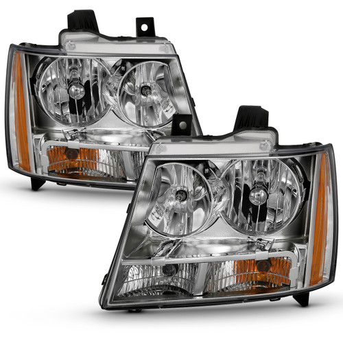 Anzo 111475 - 2007-2014 Chevy TahOE Crystal Headlight Chrome Amber(OE) Anzo 111475 - 2007-2014 Chevy TahOE Crystal Headlight Chrome Amber(OE)