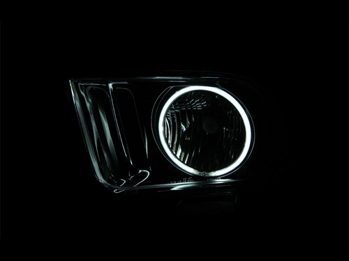 Anzo 121033 - 2005-2009 Ford Mustang Crystal Headlights w/ Halo Black (CCFL)