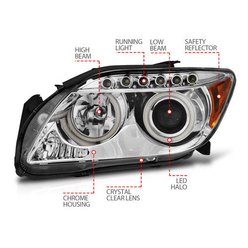 Anzo 121120 - 2005-2010 Scion Tc Projector Headlights w/ Halo Chrome (CCFL) Anzo 121120 - 2005-2010 Scion Tc Projector Headlights w/ Halo Chrome (CCFL)