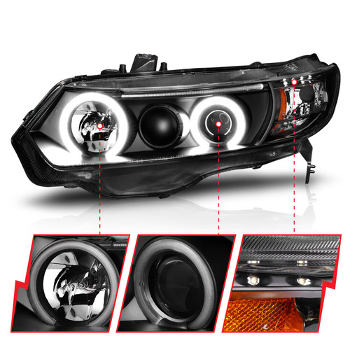 Anzo 121062 - 2006-2011 Honda Civic Projector Headlights w/ Halo Black (CCFL) Anzo 121062 - 2006-2011 Honda Civic Projector Headlights w/ Halo Black (CCFL)
