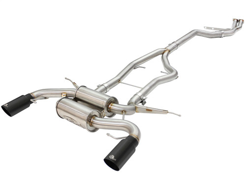 aFe Power 49-36328-B - MACHForce XP SS-304 Black Tip 3.0in-2.5in Dia Cat Back Exhaust 11-13 BMW 335i (E90/E92) 3.0L