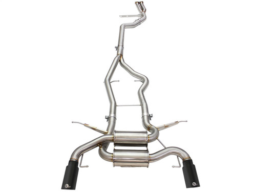 aFe Power 49-36328-B - MACHForce XP SS-304 Black Tip 3.0in-2.5in Dia Cat Back Exhaust 11-13 BMW 335i (E90/E92) 3.0L