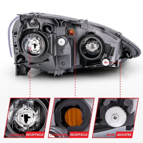 Anzo 121209 - 2002-2004 Acura Rsx Crystal Headlights Black Anzo 121209 - 2002-2004 Acura Rsx Crystal Headlights Black