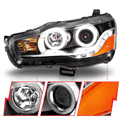 Anzo 121428 - 2008-2015 Mitsubishi Lancer Projector Headlights w/ Halo Black (CCFL) Anzo 121428 - 2008-2015 Mitsubishi Lancer Projector Headlights w/ Halo Black (CCFL)