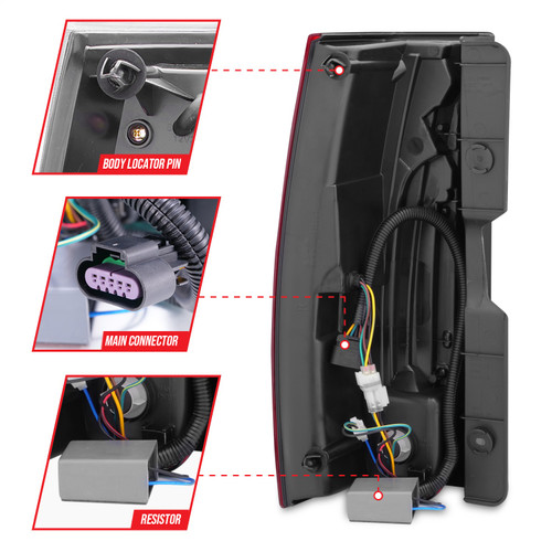 Anzo 311190 - 2007-2014 Chevrolet Suburban LED Taillights Red/Clear - Escalade Look Anzo 311190 - 2007-2014 Chevrolet Suburban LED Taillights Red/Clear - Escalade Look