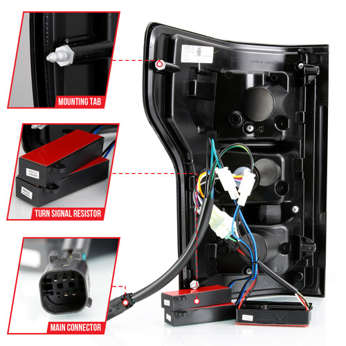 Anzo 311314 - 18-19 Ford F-150 LED Taillight Black Housing Clear Lens Red Light Bar W/Sequential Anzo 311314 - 18-19 Ford F-150 LED Taillight Black Housing Clear Lens Red Light Bar W/Sequential
