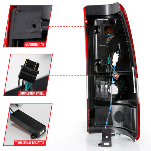 Anzo 311335 - 2003-2006 Chevy Silverado 1500 LED Taillights Plank Style Chrome With Red/Clear Lens Anzo 311335 - 2003-2006 Chevy Silverado 1500 LED Taillights Plank Style Chrome With Red/Clear Lens