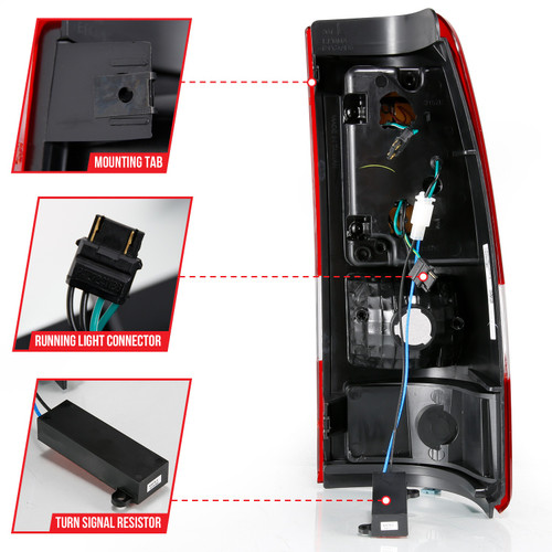 Anzo 311332 - 1999-2002 Chevy Silverado 1500 LED Taillights Plank Style Chrome With Red/Clear Lens Anzo 311332 - 1999-2002 Chevy Silverado 1500 LED Taillights Plank Style Chrome With Red/Clear Lens