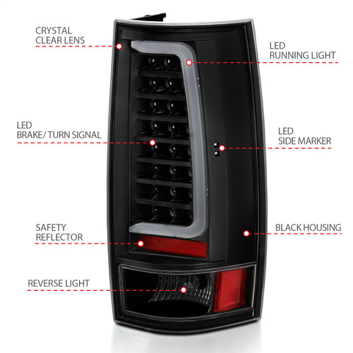 Anzo 311321 - 2007-2014 Chevy Tahoe LED Taillight Plank Style Black w/Clear Lens Anzo 311321 - 2007-2014 Chevy Tahoe LED Taillight Plank Style Black w/Clear Lens