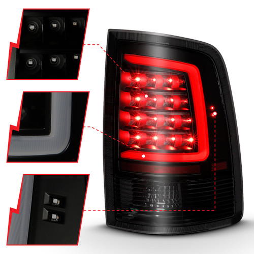 Anzo 311319 - 2009-2018 Dodge Ram 1500 LED Taillight Plank Style Black w/Smoke Lens Anzo 311319 - 2009-2018 Dodge Ram 1500 LED Taillight Plank Style Black w/Smoke Lens