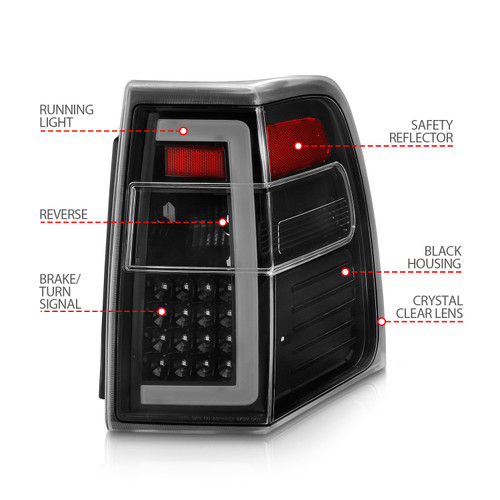 Anzo 311408 - 07-17 Ford Expedition LED Taillights w/ Light Bar Black Housing Clear Lens Anzo 311408 - 07-17 Ford Expedition LED Taillights w/ Light Bar Black Housing Clear Lens