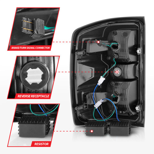 Anzo 311423 - 15-19 Chevy Silverado 2500HD/3500HD (Factory Halogen Only) LED Tail Lights Black w/Clear Lens