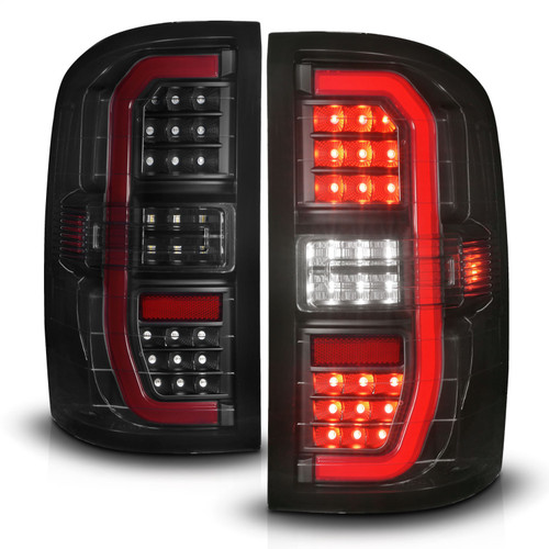 Anzo 311465 - 14-18 GMC Sierra 1500 Full LED Taillights Black Housing Smoke Lens (w/C Light Bars)