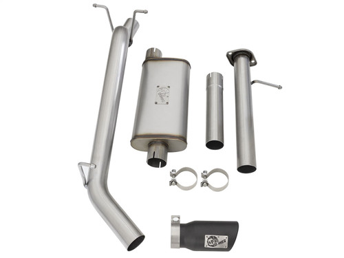 aFe Power 49-44058-B - Mach Force-XP Exhaust 3in CB SS 15-17 GM Colorado/Canyon 2.5L/3.6L Side Exit w/ Black Tip
