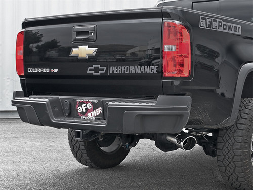 aFe Power 49-44058-P - Mach Force-XP Exhaust 3in CB SS 15-17 GM Colorado/Canyon 2.5L/3.6L Side Exit w/ Polished Tip