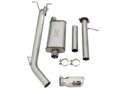aFe Power 49-44058-P - Mach Force-XP Exhaust 3in CB SS 15-17 GM Colorado/Canyon 2.5L/3.6L Side Exit w/ Polished Tip