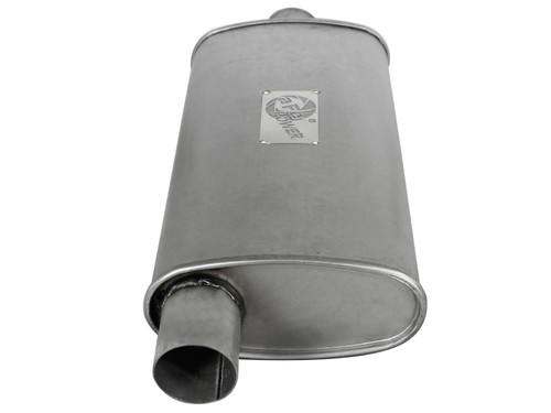 aFe Power 49M00002 - Scorpion Replacement Alum Steel Muffler Double Layer 2-1/2in In/Out Center/Offset 18inL x9inW