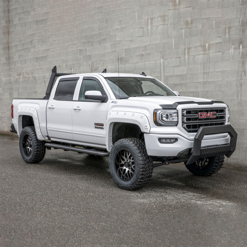 ARIES 2556015 - AdvantEDGE 5-1/2" x 91" Black Aluminum Side Bars, Select Silverado, Sierra Crew