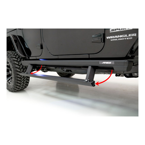 ARIES 3036571 - ActionTrac 69.6" Powered Running Boards, Select Jeep Wrangler JL