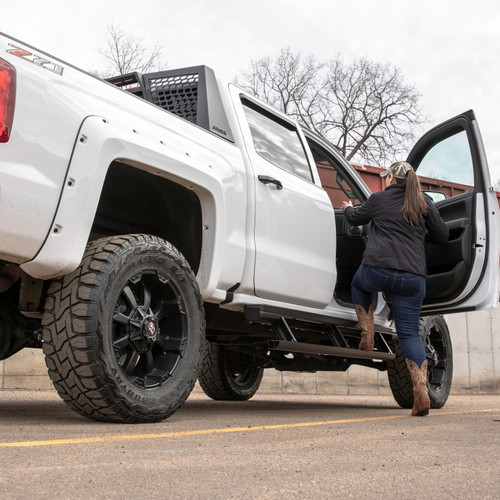 ARIES 3048315 - ActionTrac 87.6" Powered Running Boards, Select Silverado, Sierra Crew Cab