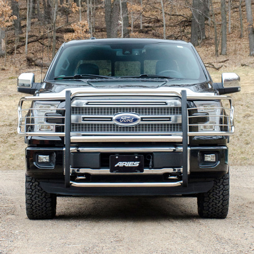 ARIES 3066-2 - Polished Stainless Grille Guard, Select Ford F-150