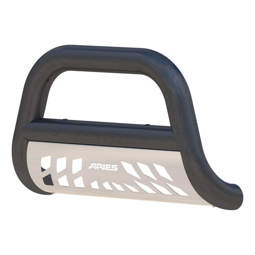 ARIES AL45-9004 - Big Horn 4in. Black Aluminum Bull Bar; Select Nissan Titan XD