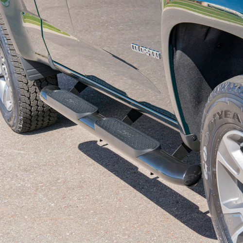ARIES S224052 - 4" Black Steel Oval Side Bars, Select Chevrolet Colorado, GMC Canyon Extended
