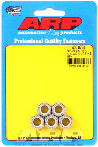 ARP 400-8764 - 3/8-24 SS Fine Nyloc Hex Nut Kit ARP 400-8764 - 3/8-24 SS Fine Nyloc Hex Nut Kit