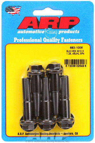 ARP 663-1006 - M10  x 1.25 x 45 Hex Black Oxide Bolts (5/pkg)