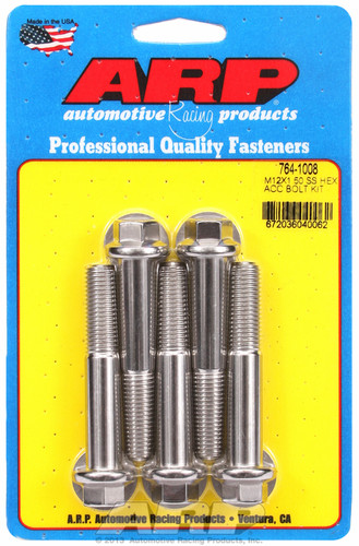 ARP 764-1008 - M12 x 1.50 x 70 SS Hex Bolts (5/pkg)