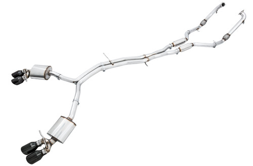 AWE 3010-43050 - Audi B9 S4 Touring Edition Exhaust - Non-Resonated (Black 102mm Tips)